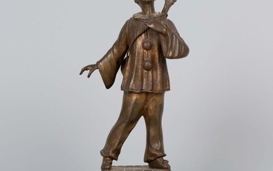 人物铜塑像 十九世纪 Figure bronze statue, 19th century. H 20cm,...