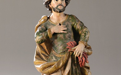 Figure of a saint, southern German, around 1800, carved lime...