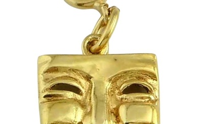 Fine 18K GOLD COMEDY THEATER FACE MASK PENDANT CHARM Stunning 18Kt Gold Comedy Theater Face Mask