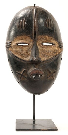 Fine Dancemask - dense hardwood, cloth, metal - Weh-Bete - Ivory Coast