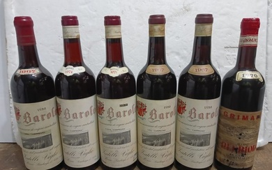 1967 x3, 1971, 1974 F.lli Veglio Barolo Carpegna & 1970 Nebbiolo Grimaldi Giuseppe - Piedmont DOCG - 6 Bottles (0.75L)