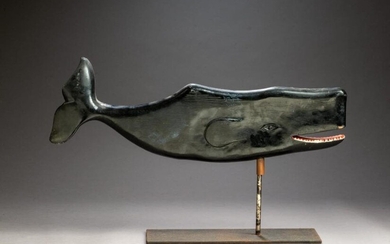 Folk Art Carved Whale Weathervane.