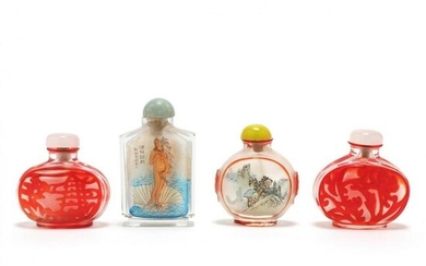 Four Chinese Glass Snuff Bottles