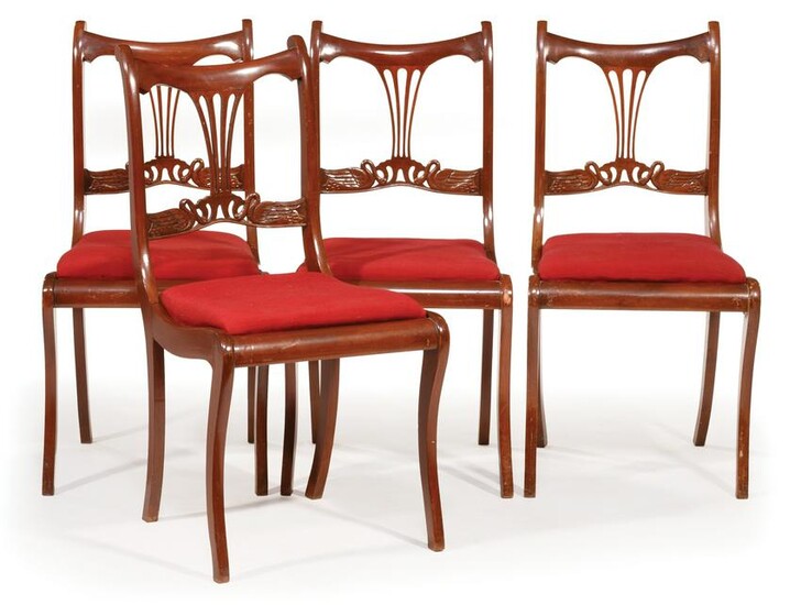 Four Classical-Style Mahogany Dining Chairs