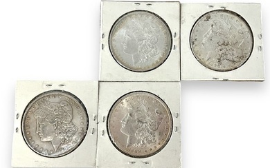 Four U.S. Morgan Silver Dollar Coins