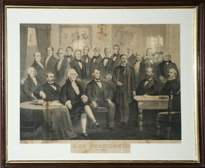 Framed Lithograph Titled Our Presidents 1789-1881