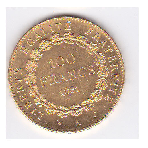 France - 100 Francs 1881-A Genius - Gold
