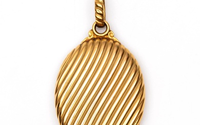 Frankrijk, 18 kt. gouden ovaal medaillon.