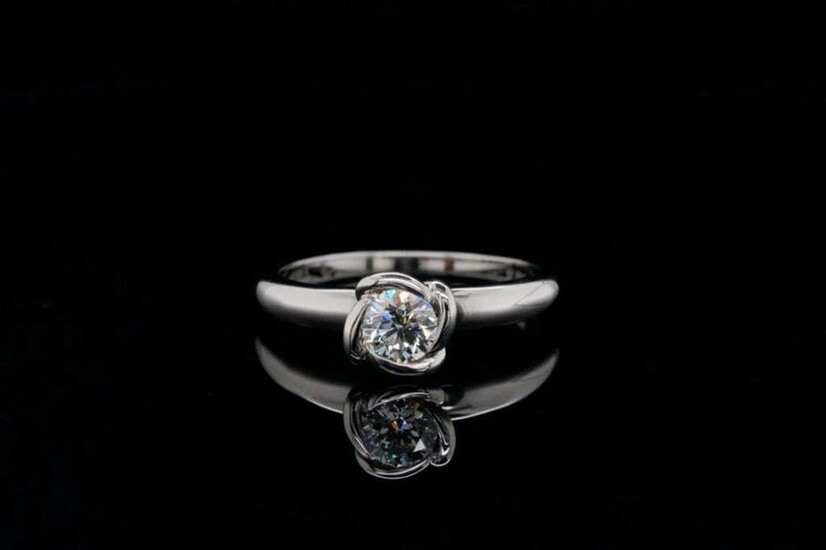 Fred Paris 0.33ct GIA VS1/E Diamond & Platinum Ring