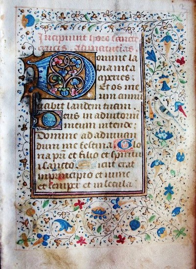 (French Atelier) - Manuscript; One leaf from a book of hours - XV century