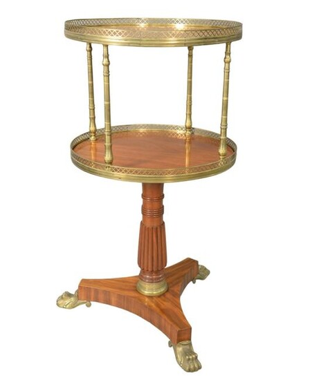 French Empire Two Tier Cocktail Stand, having revolving