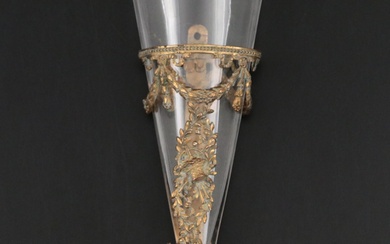 French Gilt Bronze and Glass Automobile Vase, Early 20th Century
