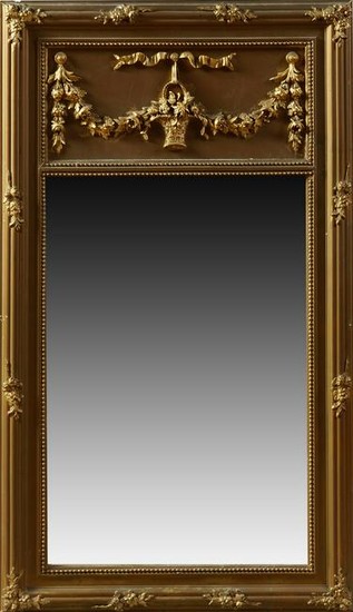 French Gilt and Gesso Overmantle Mirror, early 20th c.