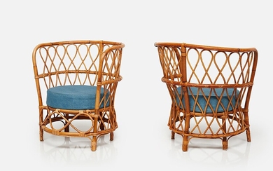 French Pair of round chairs, 1960s