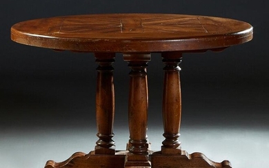 French Provincial Carved Oak Farmhouse Table, 19th c.