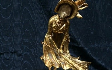 French bronze gold gilt figure