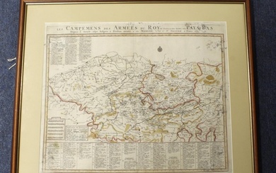 French hand coloured engraved map 'Les Campemens Des Armees ...
