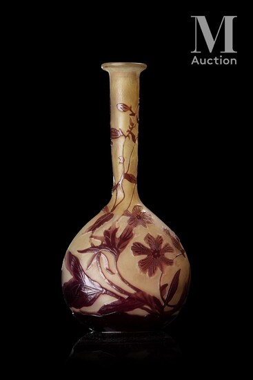 GALLE - Nancy "Clématites" Vase en verre... - Lot 27 - Millon