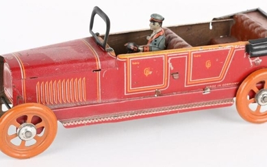 GERMAN PENNY TOY OPEN AUTOMOBILE w/ DRIVER
