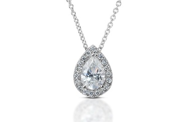 GIA Certificate - 1.26 total ct of natural diamonds - Necklace White gold Diamond (Natural) - Diamond