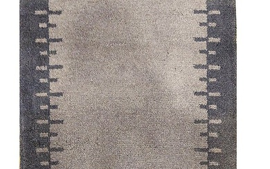 GRAY MAT RUG 2 x 3 New Contemporary Hand-knotted