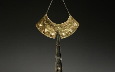 G.S. Moscowitz, Modernist gilt bronze necklace