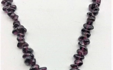 Garnet Beads Necklace, 32 inches Length
