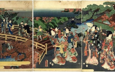 ”Genji shikinouchi aki”源氏四季の内 秋(Genji four season autumn) - Utagawa Kunisada (1786-1865) Utagawa Toyokuni III - Japan - Late Edo period