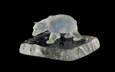 Georg O. Wild carved moonstone and rock-crystal polar bear