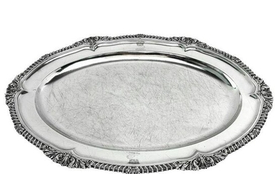 Georgian Sterling Silver Antique Meat Dish / Serving Platter 1823 George IV