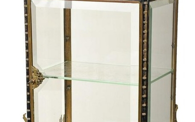 Gilt Bronze and Glass Paneled Tabletop Vitrine