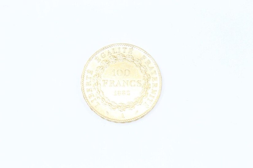 Gold coin of 100 francs Genie 1882 A