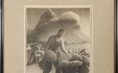 Grant Wood "Approaching Storm" AAA Lithograph