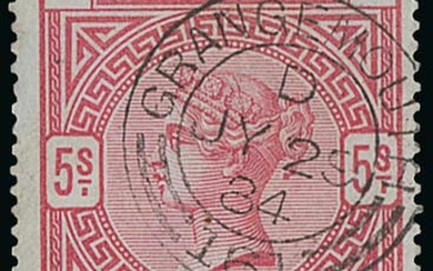 Great Britain 1883-84 Blued Paper 5/- rose, crisp Grangemouth c.d.s. of 25 July 1884