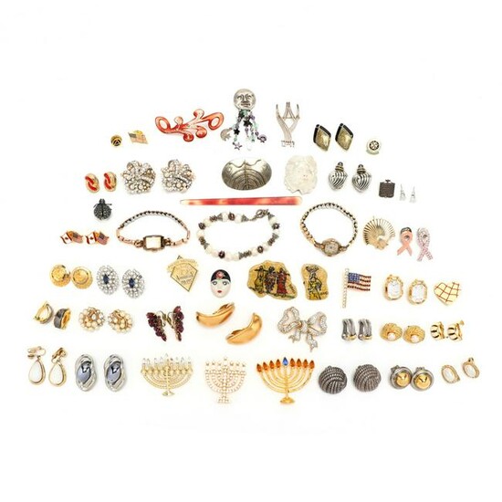 Group of Costume Jewelry & Jewelry Box