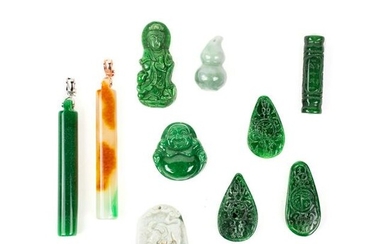 Grouping of Antique Chinese Carved Jade Pendants