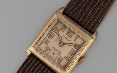 Gruen, Rolled Gold Square Wristwatch with Radium Dial