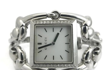 Gucci Signoria Stainless Steel Diamond Watch, Mother of Pearl Face, Style 116.3