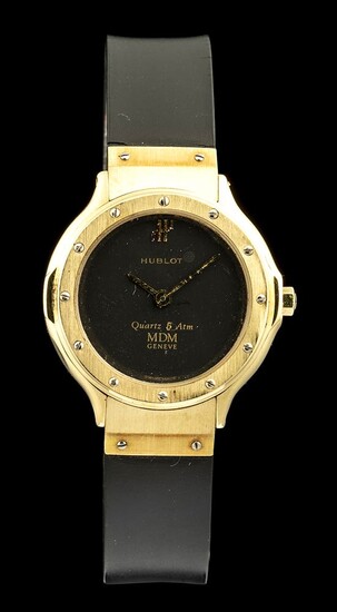 HUBLOT Model MDM Classic gold wristwatch, 1990s 18k yellow...