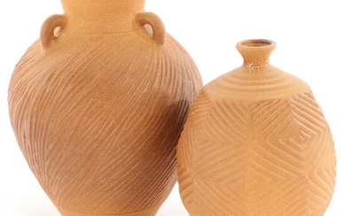 Haeger Pottery Textured Ceramic Floor Vases