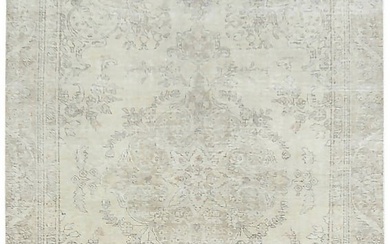 Hand-Knotted Muted Color Floral Design 5'7X8'8 Antique Oriental Rug Muted Carpet