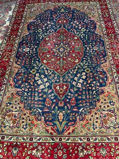 Hand Knotted Persian Tabriz Rug 10x6.4 ft