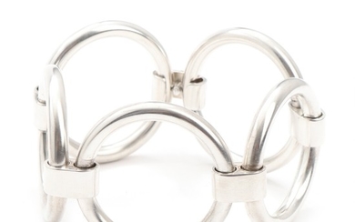 Hans Hansen: A sterling silver bracelet with screw-down clasp. Design no. 256. L. 22 cm.