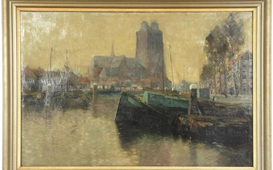 Harbor of Dordrecht, canvas 85x125 cm