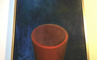 Helga Benediktsdottir: “A Grail”. Signed verso Helga Benediktsdottir 1999. Oil on canvas. 56×36 cm.