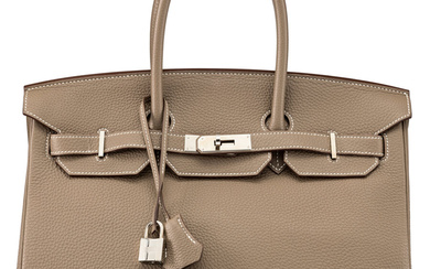 Hermès 35cm Étoupe Togo Leather Birkin Bag with Palladium...