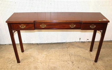 Hickory solid mahogany Chippendale style console table