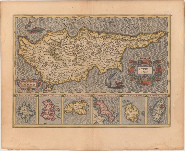 Hondius' Elegant Map of Cyprus, "Cyprus Ins:", Hondius, Jodocus