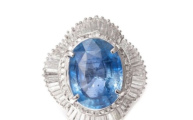House Of R&D - Platinum - Ring - 10.37 ct Sapphire - 2.41 ct Diamonds - No Reserve Price