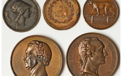 India: , 5-Piece Lot of Uncertified Medals & Clichés AU-UNC,... (Total: 5 coins)